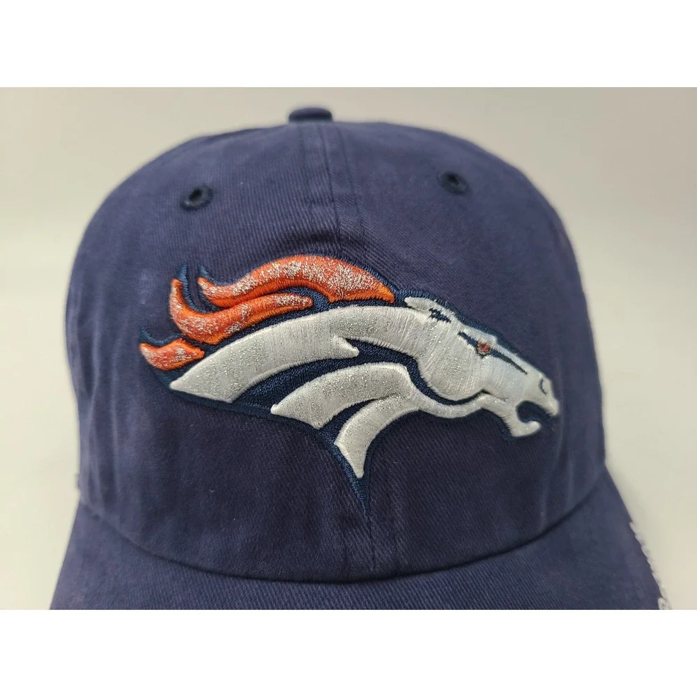 Women Denver Broncos Glitter Sparkles Logo 47 Brand Strapback Adjustable Hat Cap